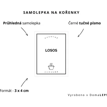Papír LOSOS - Samolepka na kořenky 3 x 4 cm - DomaLEP varianta: PRŮHLEDNÁ - tučné písmo