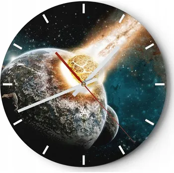 Hodiny Velké nástěnné hodiny 40x40 Abstrakce Skleněné hodiny Kulatý Tiché