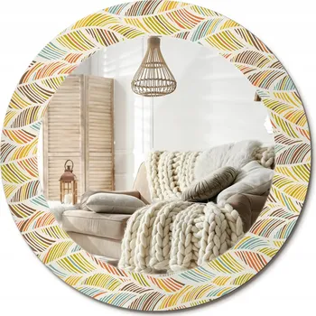 Zrcadlo Kulaté nástěnné dekorativní zrcadlo ve skleněném rámu průměr 60 cm Abstraktní