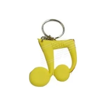Přívěsek na klíče ve tvaru noty osminové - žlutá barva