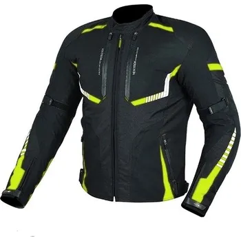 Moto bunda MAXX - AT 2119 Textilní bunda černo-zelený reflex M