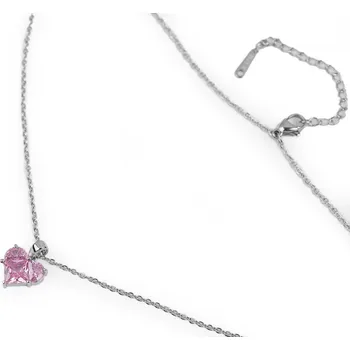 Náhrdelník Náhrdelník z nerezové oceli s broušenými kamínky Varianta: 2 rose platina, Balení: 1 ks