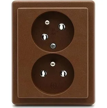 Elektrická zásuvka SEZ Z 3123-P Dvojzásuvka s pootočeným kolíkem - skořice