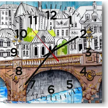 Hodiny Kuchyňské nástěnné hodiny 30x30 Graffiti Skleněné hodiny do obýváku Moderní Tiché