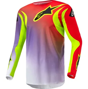 Moto dres Motokrosový dres FLUID LUCENT, ALPINESTARS (bílá/fialová/červená/žlutá fluo/černá) 2024