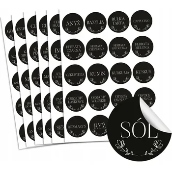 Dóza na potraviny Voděodolné štítky na kořenky, dózy a nádoby na koření 120 ks