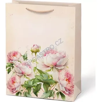 Papírová taška dárková vel.T5 s květinami, motiv 4, 260x340x140 mm (5252755.4)