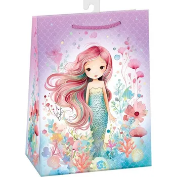 Deštník Taška dárková dětská mořská víla 23x32cm papírová lesklá