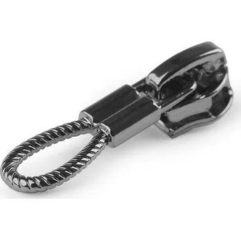 Zip Jezdec ke spirálovým zipům No 5 s ozdobou Varianta: 4 nikl černý, Balení: 4 ks