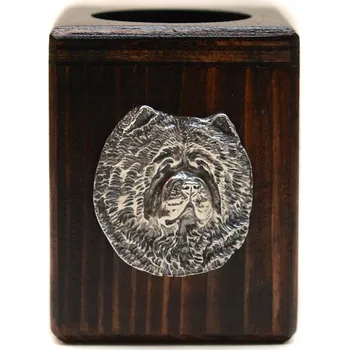 Svícen Dřevěný svícen Chow Chow se psem, na čajovou svíčku (tealight)