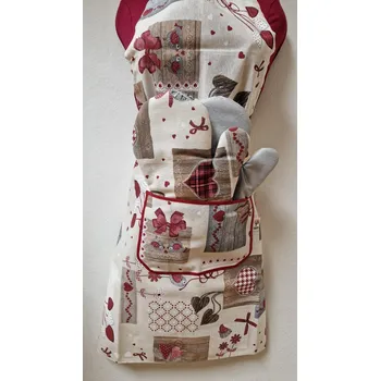 Kuchyňská zástěra Dárkové balení - kuchyňský set - zástěra + 2 chňapky s teflonem 24