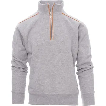 Pánská mikina Payperwear Mikina Vancouver s polozipem v melírové variantě Barva: Šedá / Oranžová, Velikost: 3XL