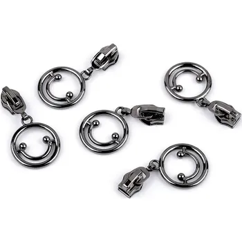 Zip Jezdec ke spirálovým zipům No 5 smajlík Varianta: 3 nikl černý, Balení: 50 ks