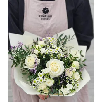 umělá květina Kytice růží Bělásek