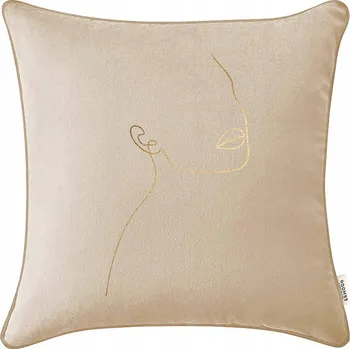 Polštář Dekorativní povlak na polštář z veluru 40x40 Mademoiselle krémový