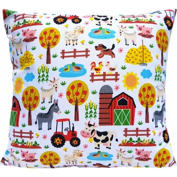 Povlak na polštářek Povlak na polštář 40x40 cm bavlněný 100% Vesnice Zvířata