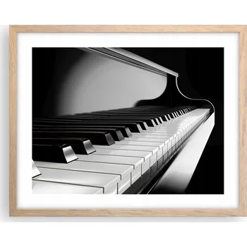 Obraz Obraz plakát na zeď v rámu světlý dub 50x40 piano foto do obýváku