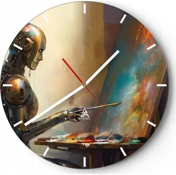 Hodiny Nástěnné hodiny do kuchyně 30x30 Malířství Skleněné hodiny do obýváku Tiché