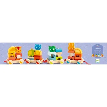 Dřevěná hračka Hračka dřevěný vláček Crearoule DJ06315