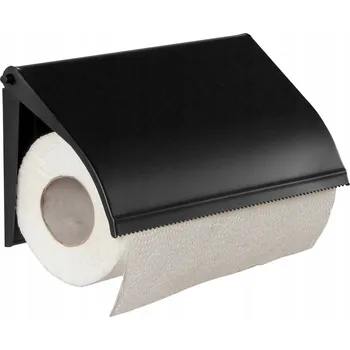 Držák na ručník DRŽÁK NA PAPÍROVÉ UTĚRKY VĚŠÁK RUČNÍKY OCELOVÝ ČERNÝ MATNÝ PEVNÝ