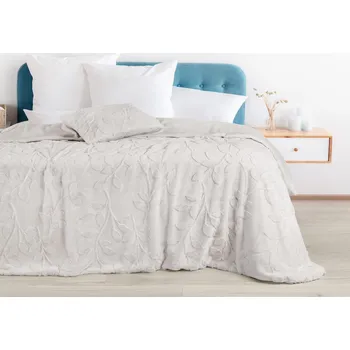 deka Dreamy Linens Mikroflanelová deka, Botanical, světle šedá Dreamy Linens