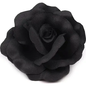 Brož / ozdoba růže Ø6 cm Varianta: 2 černá, Balení: 12 ks