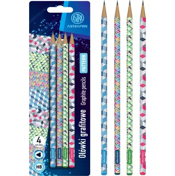 Grafitová tužka 4ks - Obyčejná HB tužka AstraPEN Pattern, blistr, 206023014