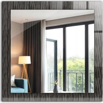 Zrcadlo Koupelnové zrcadlo na stěnu s dekorativním skleněným rámem 60x60 Moderní Linie