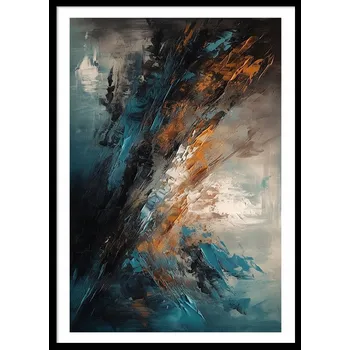 Obraz OBRAZ PLAKÁT V RÁMU abstrakce akvarely barvy abstrakt barva P2429_43x53