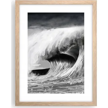 Obraz Obraz plakát v rámu světlý dub do obýváku 30x40 moře foto plakáty na zeď