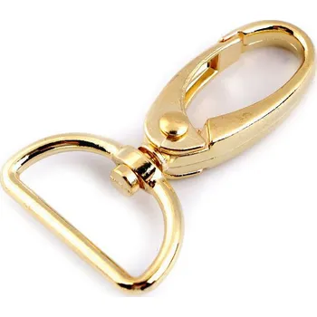 Kovová karabina otočná, průvlek 25 mm Varianta: 4 žluté zlato, Balení: 10 ks