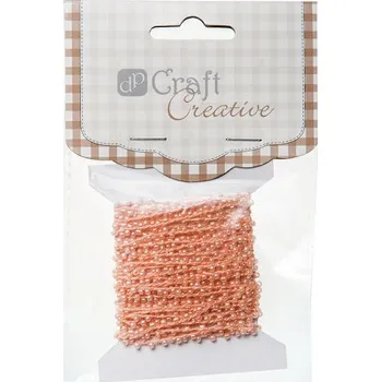 Dětské navlékací korálky Šňůrka s korálky DpCraft oranžová 4,5 m