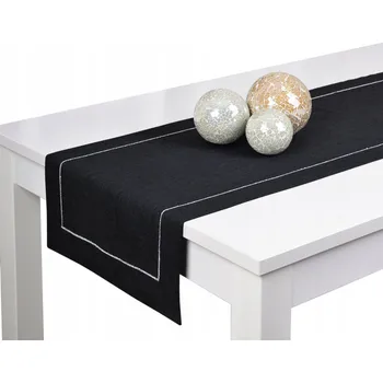 Prostěradlo Běžec na stůl černý, stříbrný 140 x 40 cm