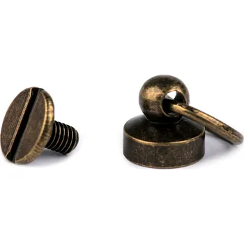 Nýt Sedlářský nýt šroubovací s kroužkem Ø8 mm Varianta: 4 staromosaz, Balení: 4 pár