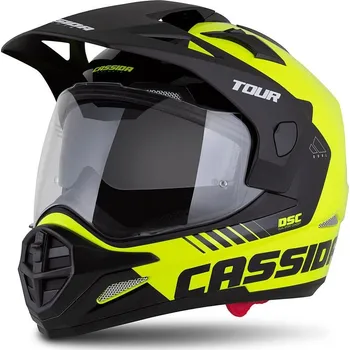 Helma na motorku Enduro přilba Tour 2.0 Dual, CASSIDA (žlutá fluo/černá/černý matný kšilt, plexi s přípravou pro Pinlock) 2025