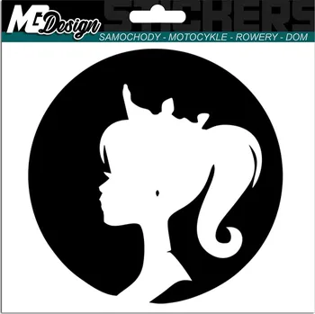 Samolepicí dekorace na vozidlo NÁLEPKA na auto Silueta PANENKA Doll PRINCEZNA PRINCESS 15x15