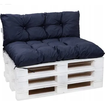 Podsedák Sada polstrů na palety, 120x50 + 120x40, tmavě modrá, polštáře