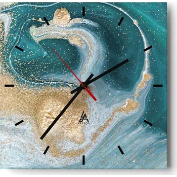 Hodiny Velké nástěnné hodiny 40x40 Abstrakce Skleněné tiché hodiny