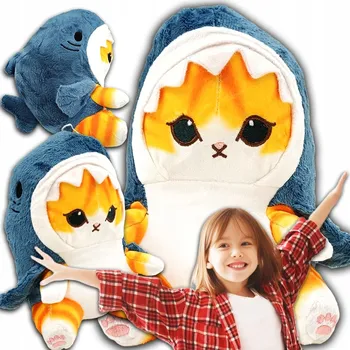 plyšák PLYŠÁK KOČKA KOTĚ ŽRALOK PLYŠOVÝ MAZLÍČEK PŘÍTULNÍČEK MĚKKÁ HRAČKA 2V1 DÁREK