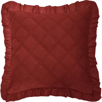 Povlečení POVLEČENÍ NA POLŠTÁŘ 45x45 DEKORATIVNÍ S VOLÁNKEM, OKRASNÝ POVLAČ BORDÓ