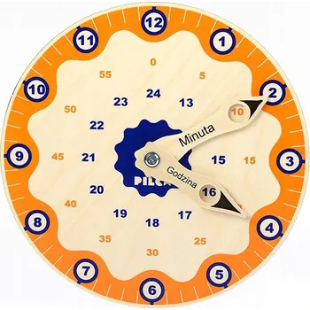 Hodiny Pilch Dřevěné hodiny pro výuku hodin a času