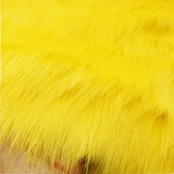 UMĚLÁ TKANINA KOŽEŠINA DLOUHÝ VLAS DAKOTA kožíšek 0,1 m žlutá citronová