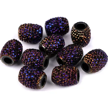 Korálek Plastové korálky s velkým průvlekem 13x15 mm Varianta: 11 (064) modrofialová AB, Balení: 5 ks