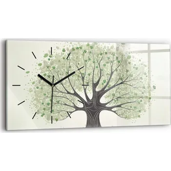 Hodiny Nástěnné hodiny Wallfluent, odstíny zelené, 60 cm