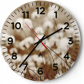 Hodiny Kuchyňské nástěnné hodiny 30x30 Květ Příroda Moderní skleněné hodiny Tiché