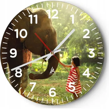 Hodiny Nástěnné hodiny do obýváku 40x40 Zvířata Kulatý Skleněné hodiny Loft Tiché