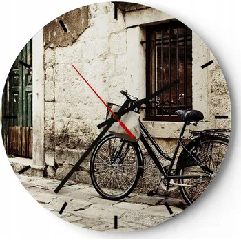 Hodiny Velké nástěnné hodiny 40x40 Architektura Skleněné hodiny Tiché