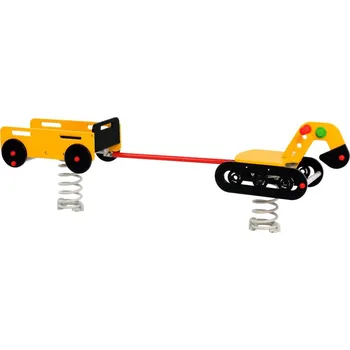 Dětské hřiště Playground System Sestava pružinových houpaček - Bagr s vozíkem pro veřejná dětská hřiště