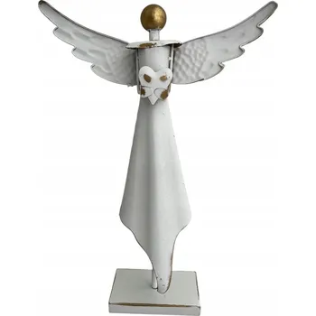 Obraz ANDĚL DEKORACE Z KOVU BÍLÝ ANDĚL VÁNOČNÍ DEKORACE