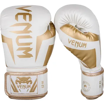 Sportovní chránič Boxerské rukavice VENUM ELITE - bílo/zlaté - VENUM-1392-226 Velikosti: 12 oz